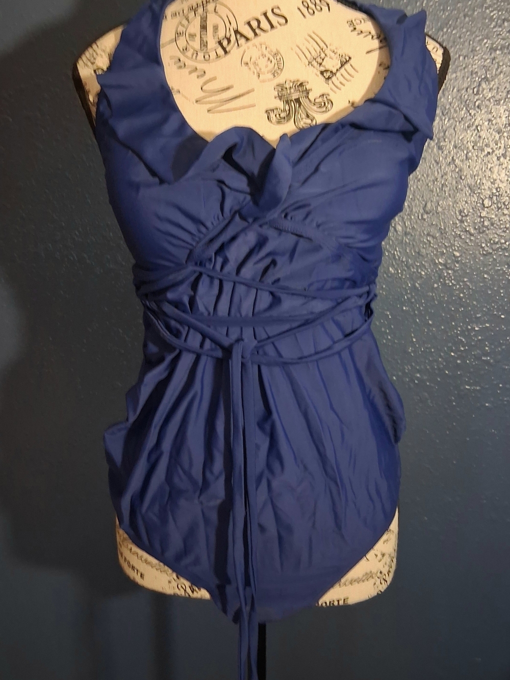 Motherhood Maternity Royal Blue Swimsuit  with Tie-Front Detail Medium Like New